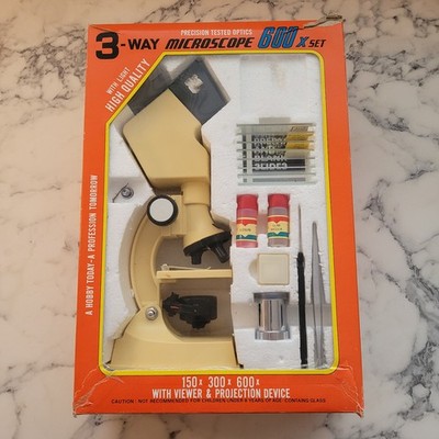 3 Wege Mikroskop Set Vintage Spielzeug