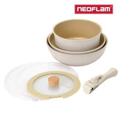 Open Box, Neoflam FIKA Midas 7pc Nonstick Induction Pot with Lid Pan Set
