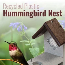 Amish Made Recycled Plastic Hummingbird Nest, Brown and Gray