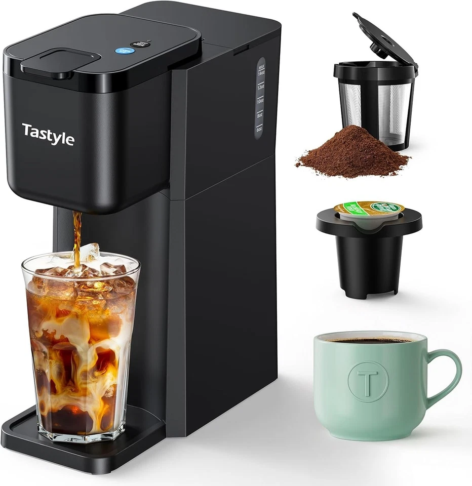Mini Einzelportion Kaffeemaschine - Heiß & Eis, K Tasse/Gemahlen, 6-14 Unzen, Reise/Zuhause