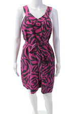 Marc By Marc Jacobs Womens Silk Abstract Sleeveless Dress Multicolor Size XS