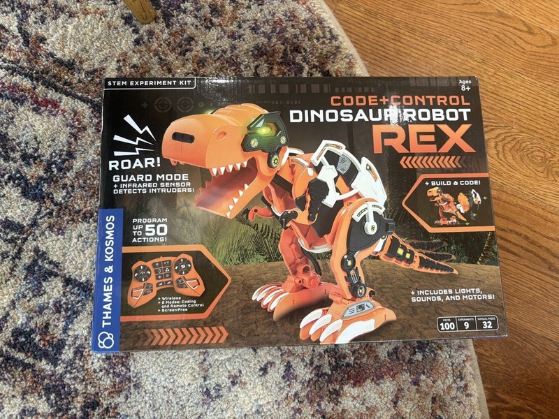 Thames Kosmos Code+Control Dinosaur Robot REX Robotics & Engineering STEM Kit