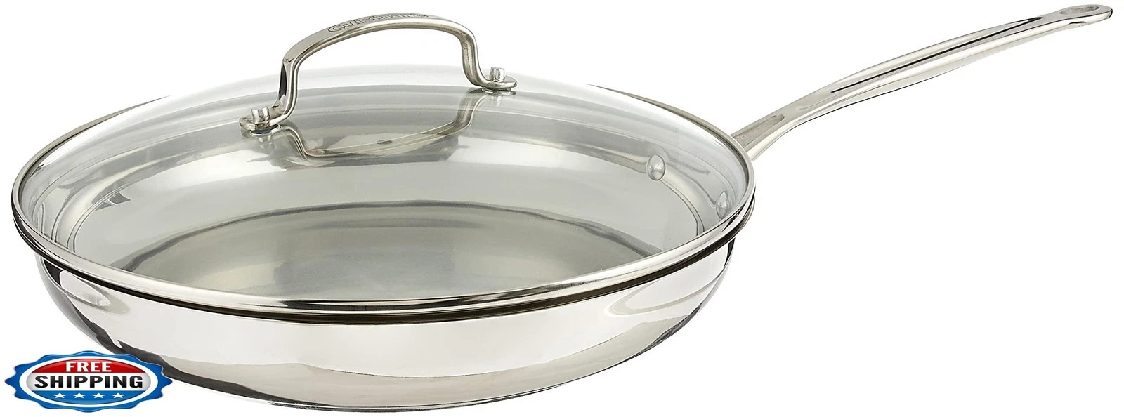 Cuisinart 12 Inch Skillet with Glass Cover, Chef's Classic Collection, 722-30G - Thumbnail 4