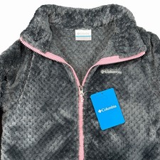 Columbia Jacket Youth Girls Medium Black Fire Side Sherpa Fleece Full Zip Kids