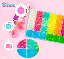 1000Pcs Glow in The Dark Beads Acrylic Luminous Round Beads, 6MM 8MM 10MM Colorf