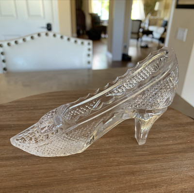 Crystal Glass Slipper Cinderella Shoe Cake Topper
