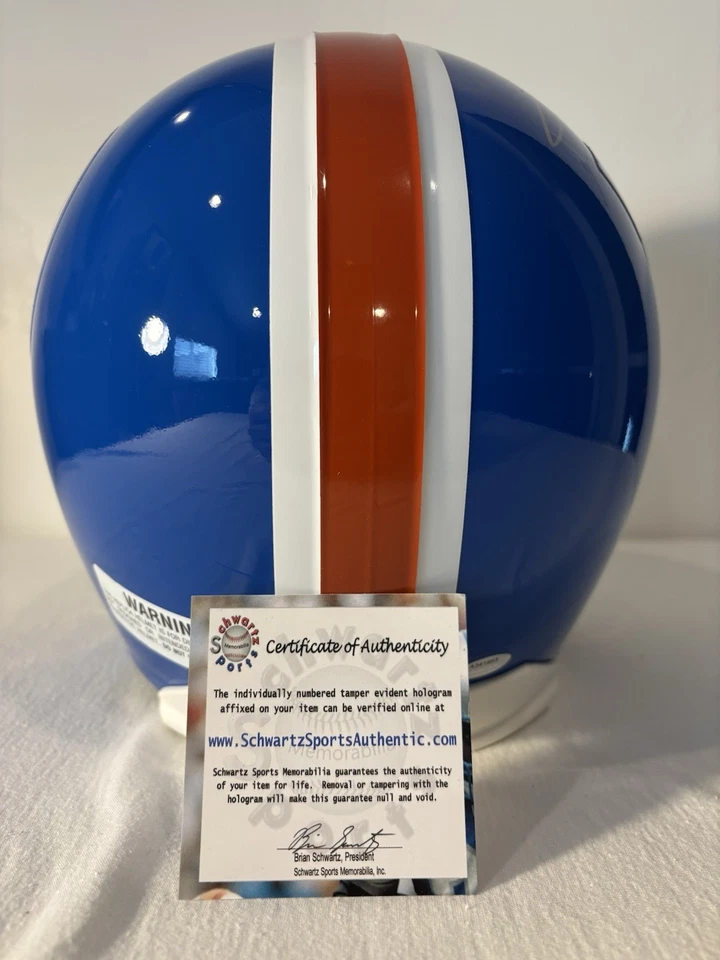 Clinton Portis Autographed Full Size Throwback Denver Bronco Helmet - Image 3 of 4