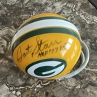 Bart Starr Signed Green Bay Packers Mini Helmet HOF 77 Inscription Authenticated