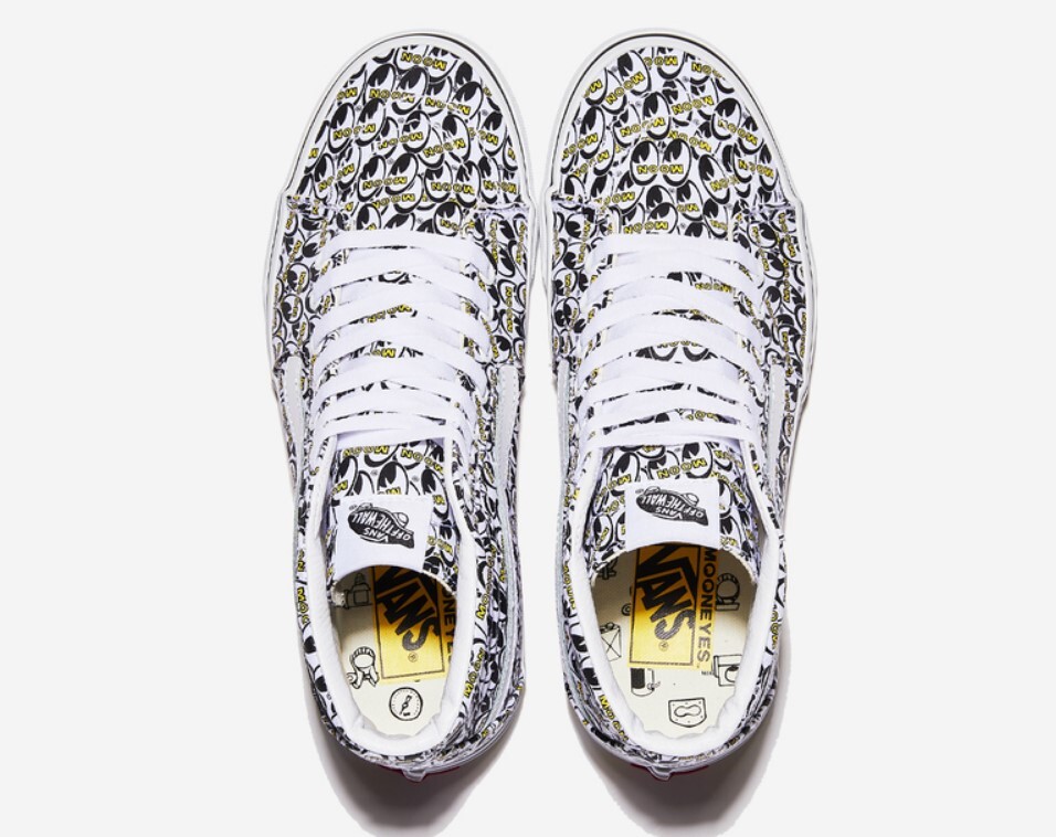 VANS X MOONEYES FORMULA WHITE GREY SK8 HI MEN'S SNEAKERS