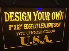 Led Light Sign Large 16”x12” Personalized Custom Business Game Room  Garage