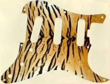 Stratocaster Graphic Pickguard Custom to fit Fender SSS11 Hole ELITE Tiger Print