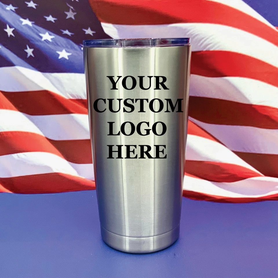 Custom Engraved 20oz Tumbler with Your Logo Or Text Travel Mug Coffee Cup Bottle - Image 3 of 4