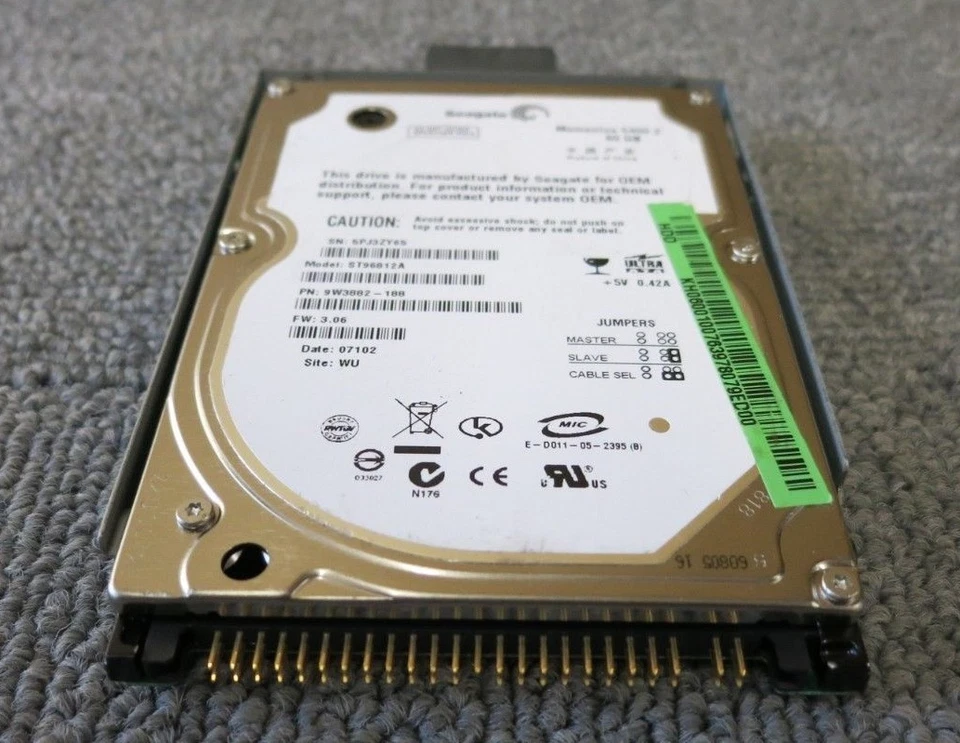 Seagate ST96812A 9W3882-188 Momentus 5400.2 60GB 5400RPM 8MB 2.5" ATA-100 HDD - Image 3 of 4