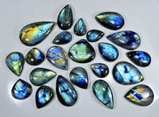 NATURAL MULTI LABRADORITE PEAR SHAPE CABOCHON LOOSE GEMSTONE WHOLESALE LOT vH728