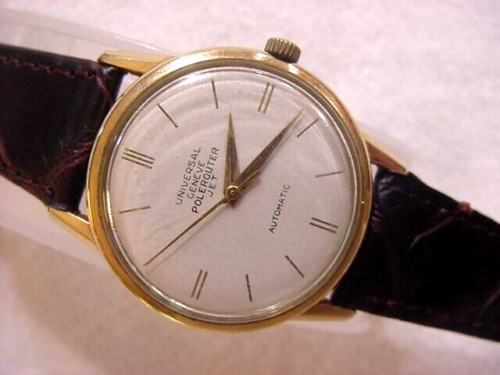 Vintage GOLD FD antique Art Deco UNIVERSAL GENEVE POLEROUTER JET AUTOMATIC watch