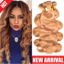 100 Unprocessed 8A Virgin Human Hair Extensions 100Gr Bundle Weave Weft Blonde
