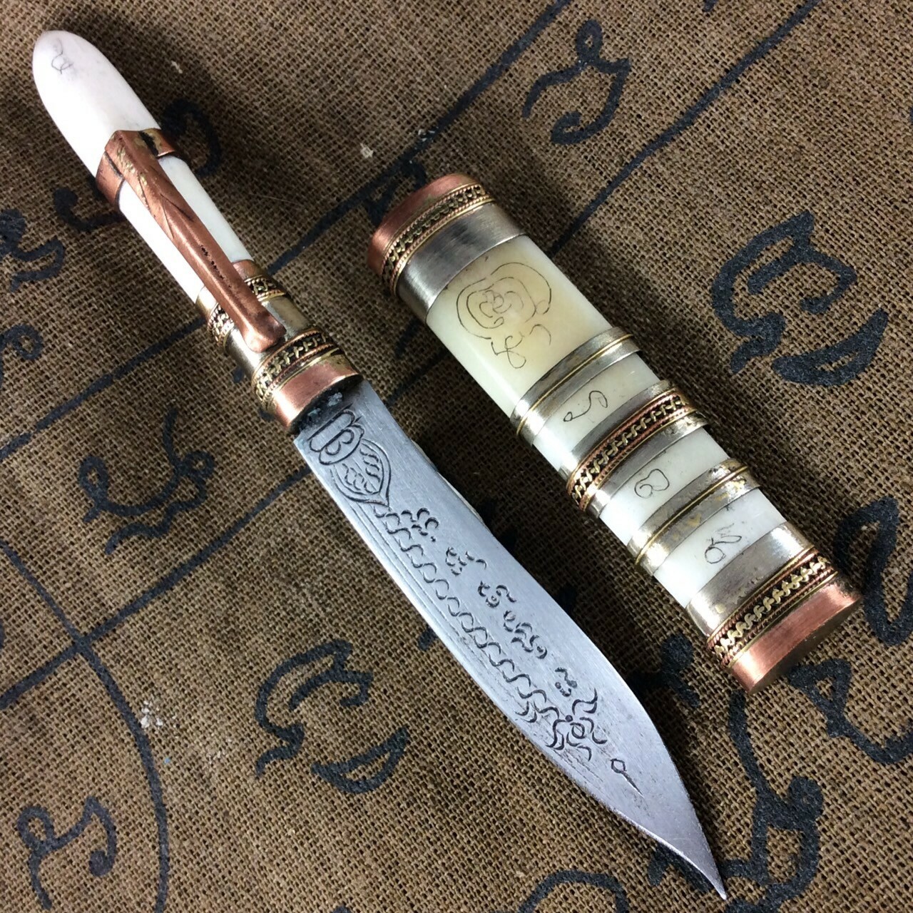 Magical Pen Knife LP Derm Thai HOLY Amulet Buddha Blade Pendant POWERFUL Protect