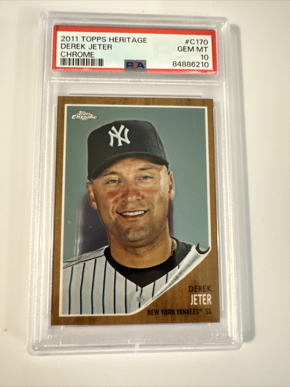 2011 Topps Heritage Chrome #C170 Derek Jeter /1962 HOF PSA 10 Yankees POP 32