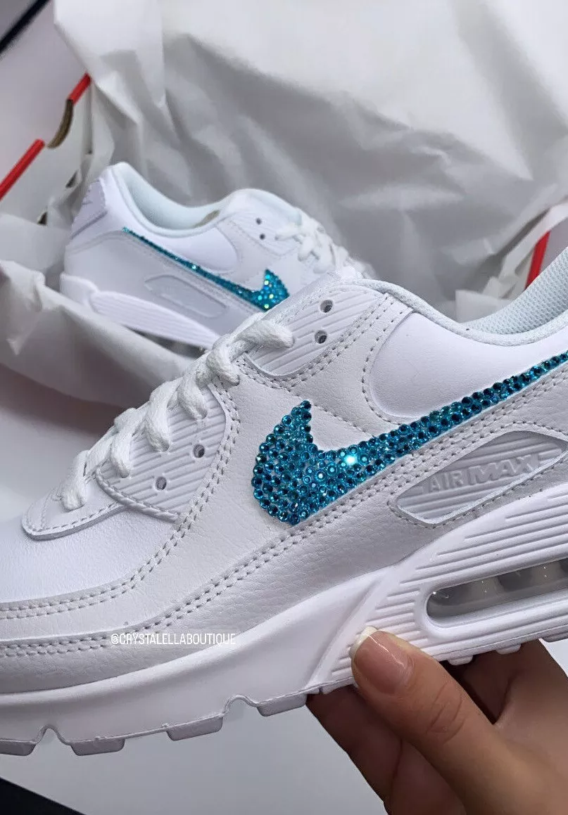 Crystal Nike Air Max 90 s in White with Customised Swarovski