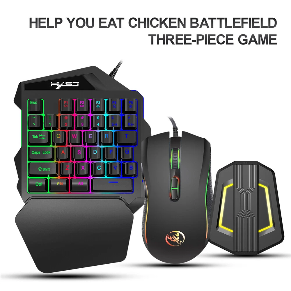 For PS4 Backlight One handed Keyboard Gaming Mini Mouse Sets USB