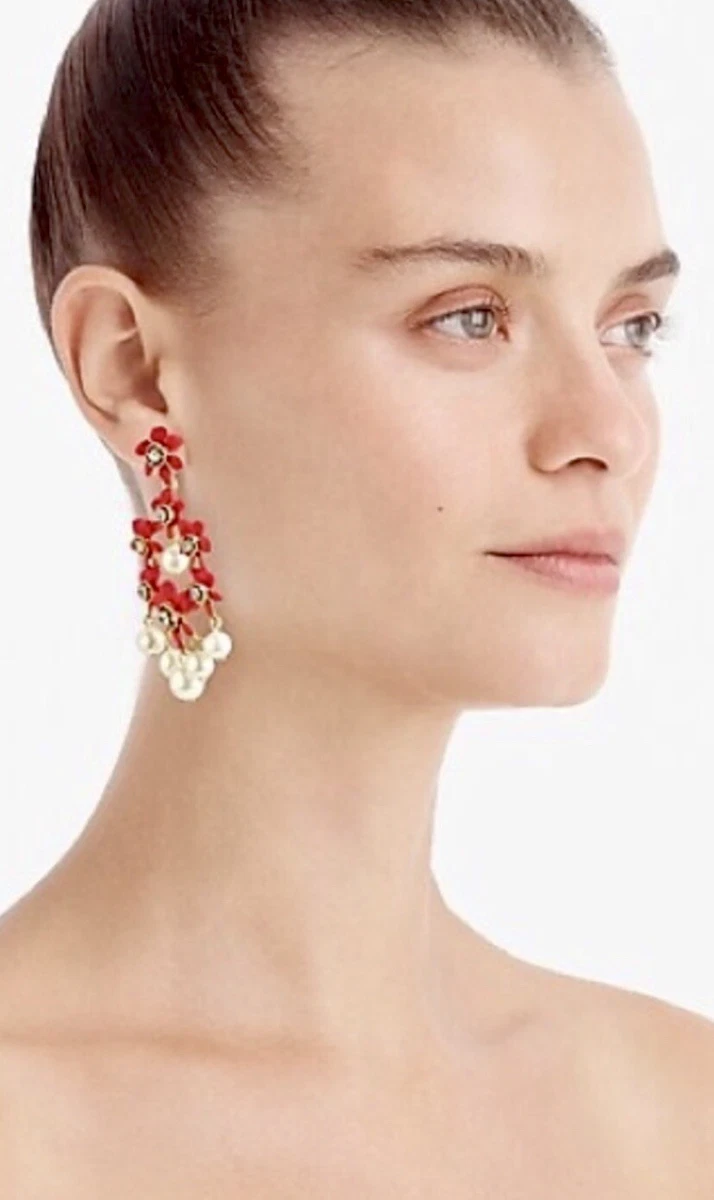 J crew pearl and crystal earrings store