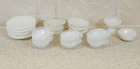 Vintage Miniature Dollhouse 18 piece Milk Glass Dish Set Marked Japan