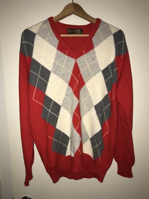 Lyle & Scott Argyle Jumper 100% Lambswool - Made in Scotland 112cm 44  Medium