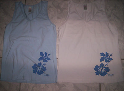 2 x tolles ''VeniceBeach'' Sommer-Top, blau+weiß, neuw, Gr.158/164