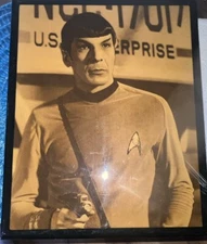 Star Trek Spock Photo Leonard Nimoy Actor with Phaser in Hand Sepia