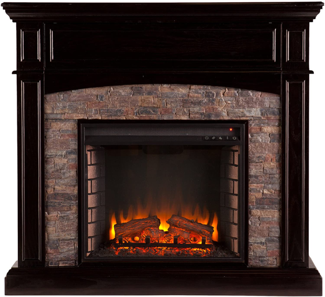 Southern Enterprises Tanaya Infrared Electric Fireplace in Ebony for