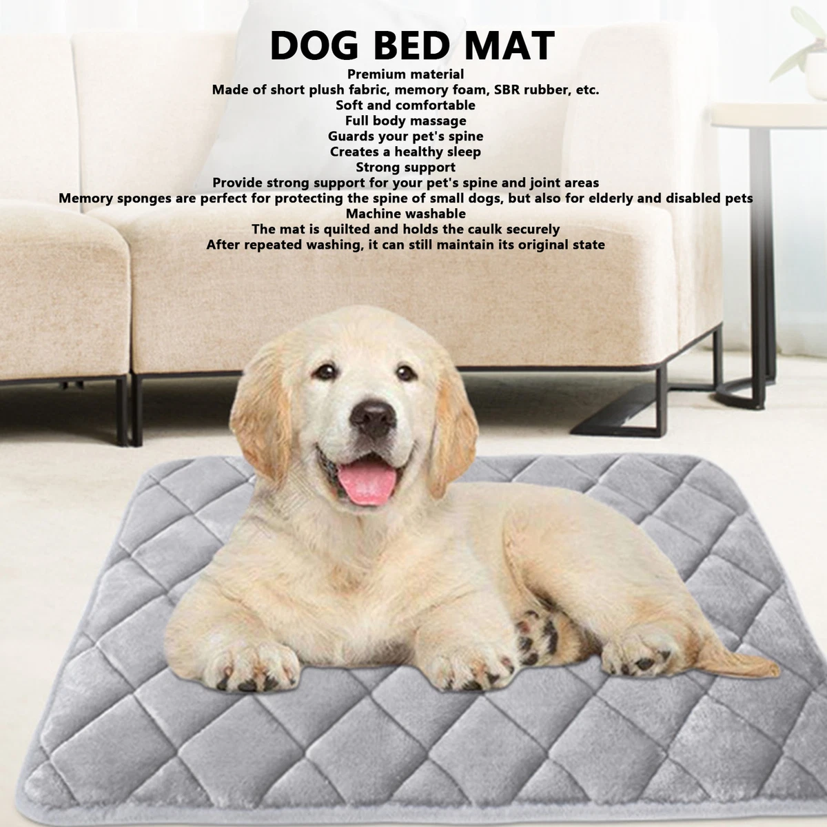Dog Crate Mat Massage Soft Slip Resistance Bottom Dog Bed Mat for