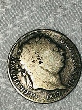  KING GEORGE III 1817 Silver SIXPENCE - 6d - 2.6 grams