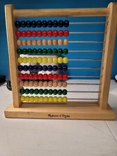 Melissa Doug Abacus - Classic Wooden Educational Counting Toy With 100 Beads.