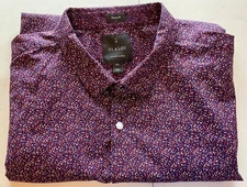 01.Algo Mens purple multicolored confetti long sleeve button up shirt size 2XL 