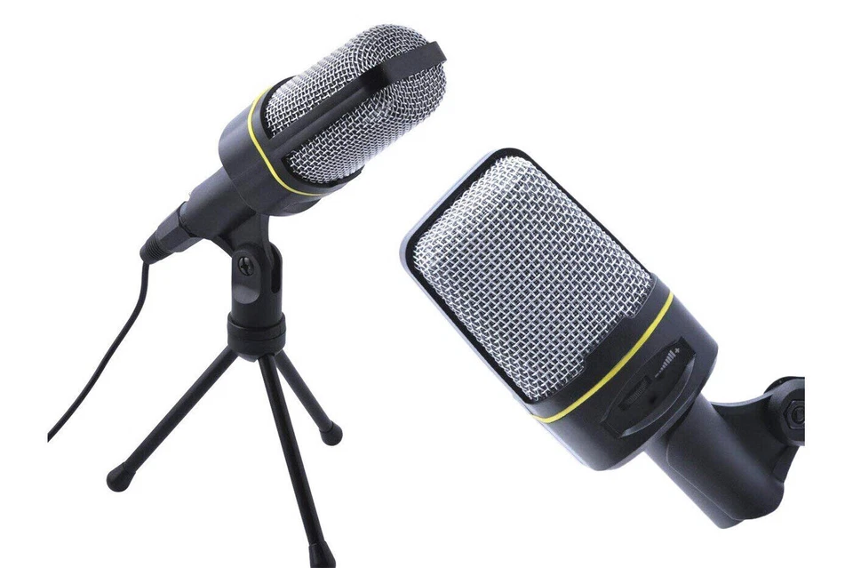 Microfono a condensatore treppiede da tavolo cavo jack pc notebook chatQY920 - Immagine 3 di 4