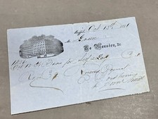 Rare 1851 Lodging Billhead Receipt ~ Mansion House ~ Buffalo, New York