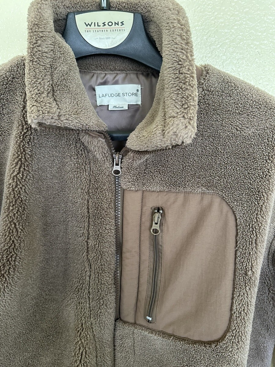 LAFUDGE STORE Fleece LA Fudge Mens Medium Fleece Full Zip
