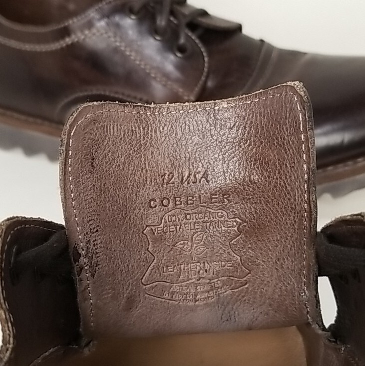 SAOLA Scarpa derby Bed Stu Cobbler pelle invecchiata punta alare comoda uomo 12 marrone