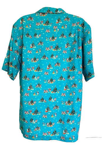Disney Mickey & Friends Christmas Holiday Santa Hawaiian Shirt Men's S NEW - Picture 2 of 14