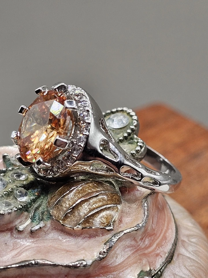 Anillo de cóctel orgánico Icon Bijoux R08382R-C72-06 champán Foto 2 de 4