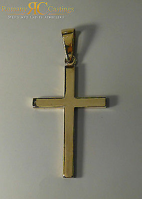 Solid Plain Cross Pendant in Jewellers 