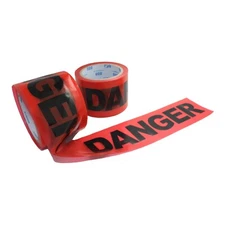 Sharp Red Danger Tape 3" X 300 ft- Maximum Readability-Tear Resistant