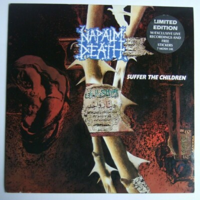 NAPALM DEATH Suffer The Children 7''  Hype Sticker & Sticker Set x Righteous Pigs
