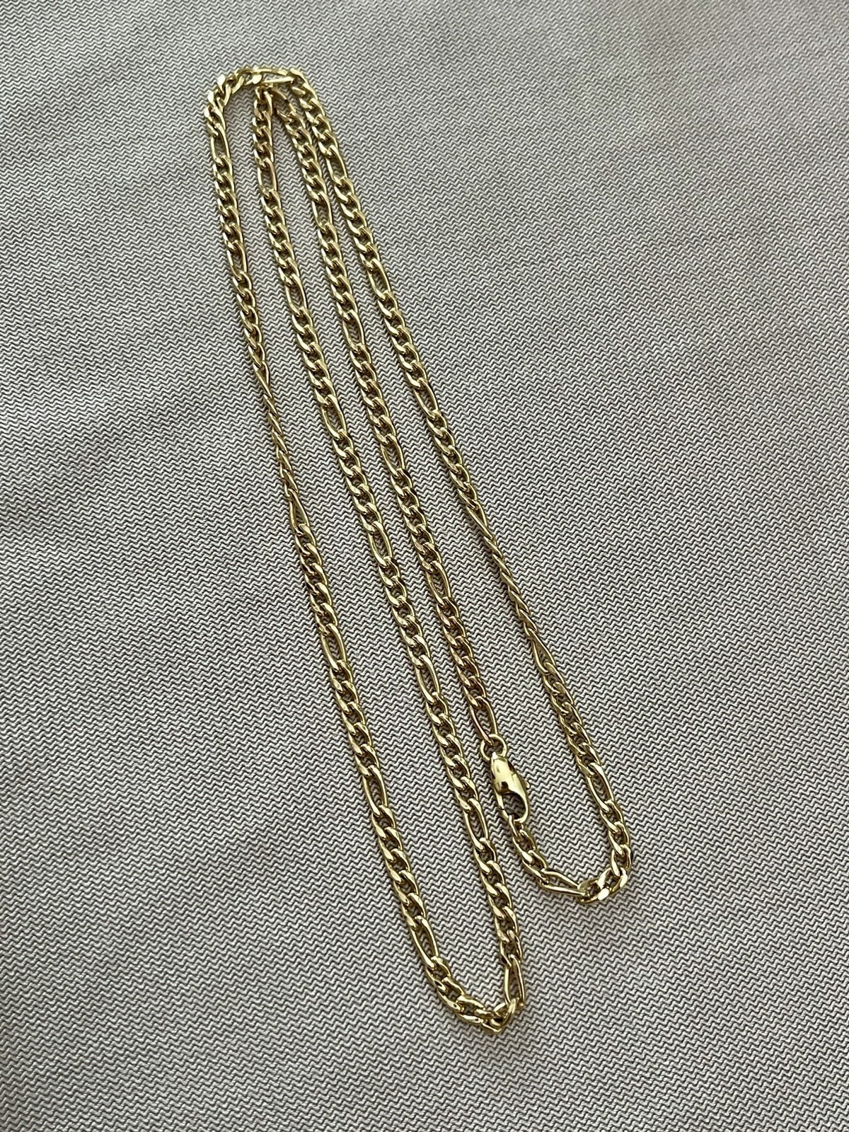 14k solid gold Figaro link chain - image 1