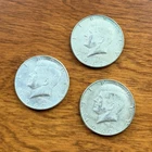 1967 Kennedy Half Dollar 40% Silver Coins Lot Of 3