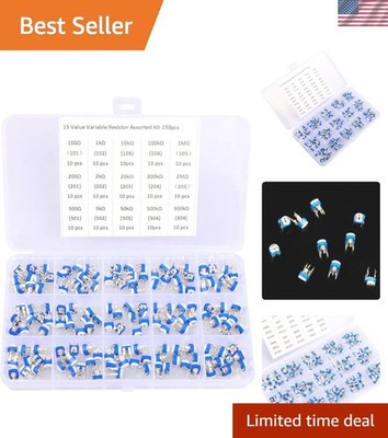 Durable 150 Pcs 6mm Potentiometer Kit: Precision Control from 100 Ohm to 2M