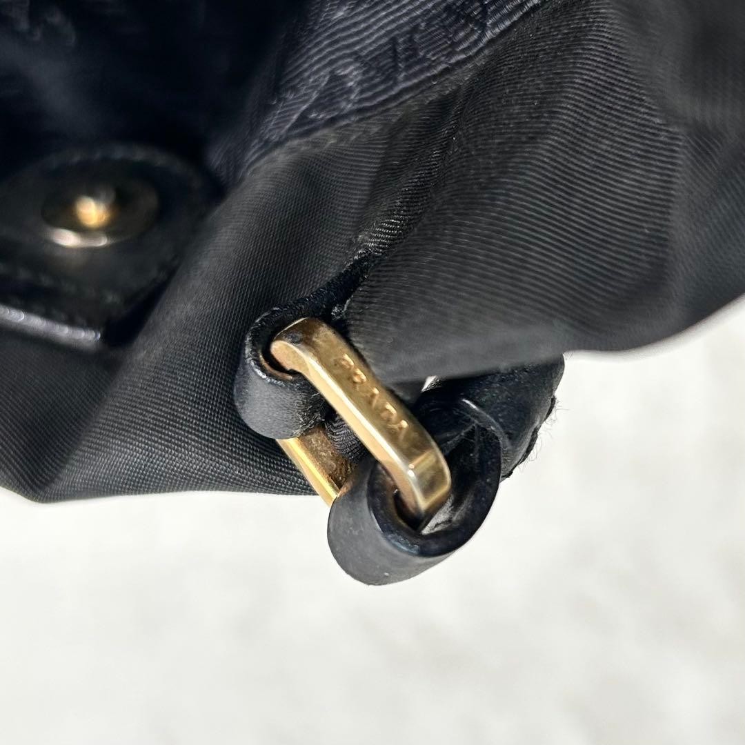 Excellent Condition PRADA Triangle Logo Plate Nylon Leather Shoulder Tote Bag Bl thumbnail 6