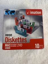 Pack of 10 Imation Neon Diskettes MAC Formatt...