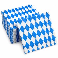 20 Servietten Oktoberfest 33X33 Cm – Bayern Deko Blau Weiß Raute Bierfest Party