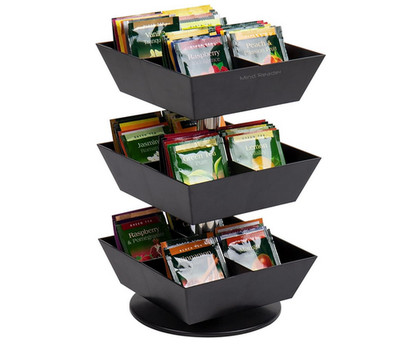Mind Reader Black Countertop 3 Tier Tea Bag Carousel-Coffee Station Organizer